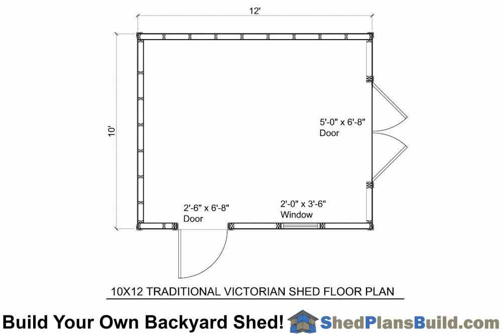 10x12 Garden Shed Floor Plan