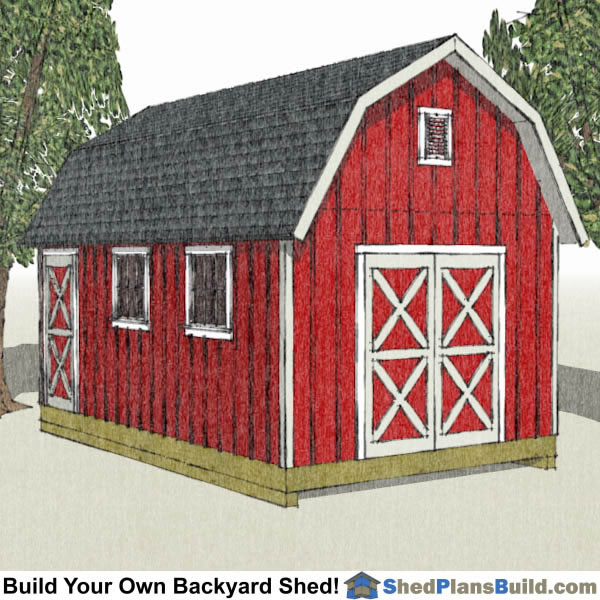 12x20 Gambrel Shed Plans Small Barn Shed