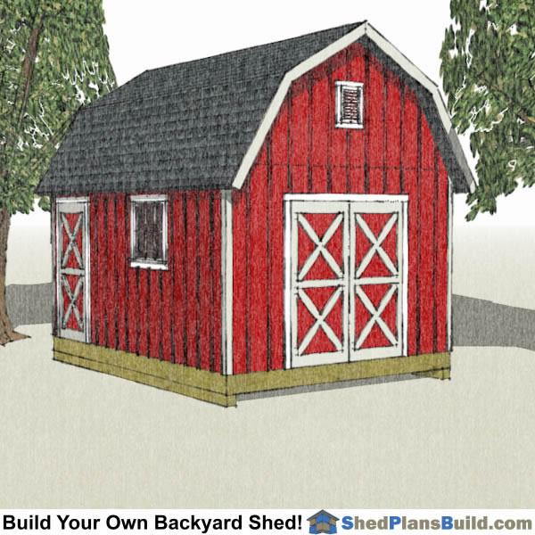 12x16 Gambrel Shed Plans Small Barn Shed