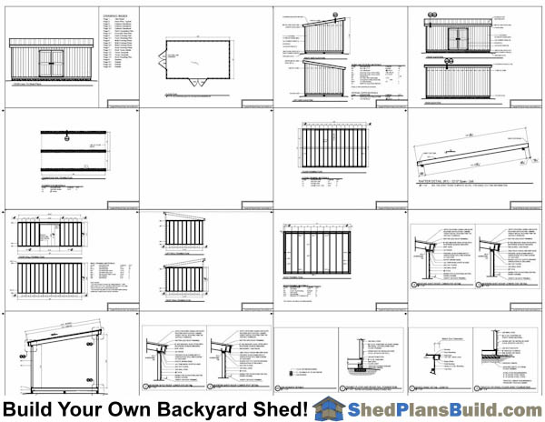 12x20 Lean To Shed Plans Example: