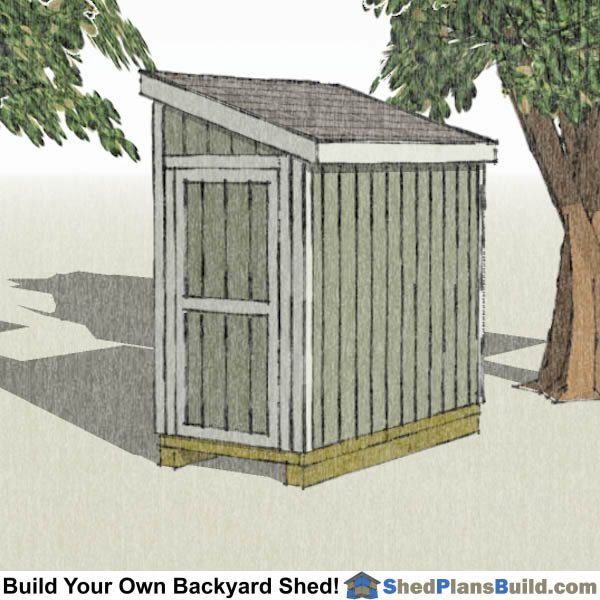 4x8 lean to shed with door on end